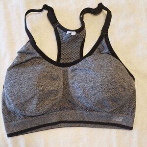 New Balance Grey with Black piped trim Exercise Bra lined size S